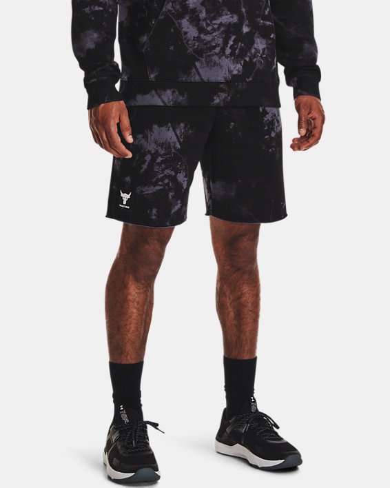Men's Project Rock Rival Fleece Shorts in Black image number 0